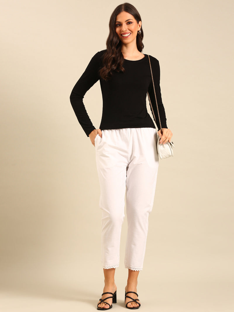 Straight Pant-White - De Moza