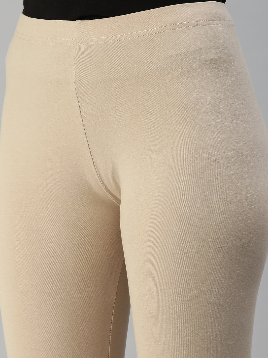 Ankle Length Leggings Cotton-Sand - De Moza