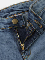 De Moza Girls Jeans Solid Denim Mid Blue - De Moza