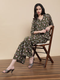 De Moza Women Festive Palazzo Deep Green