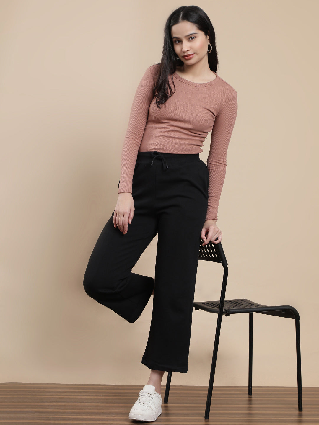 De Moza Women Casual Pants Black