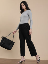 De Moza Women Casual Pants Black