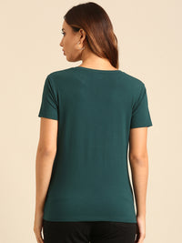 T-Shirt Regular Sleeve-Bottle Green - De Moza