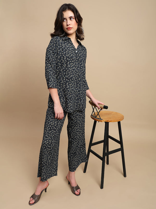 De Moza Women The Jiya Set (Top & Palazzo) - Black - De Moza