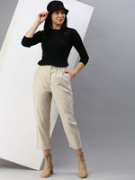 De Moza Women Formal Pant Beige