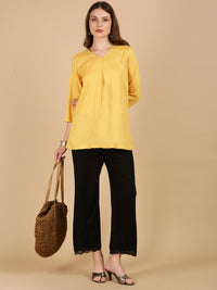 De Moza Women Knitted Viscose loosed Fit Palazzo with Functional Pockets Black