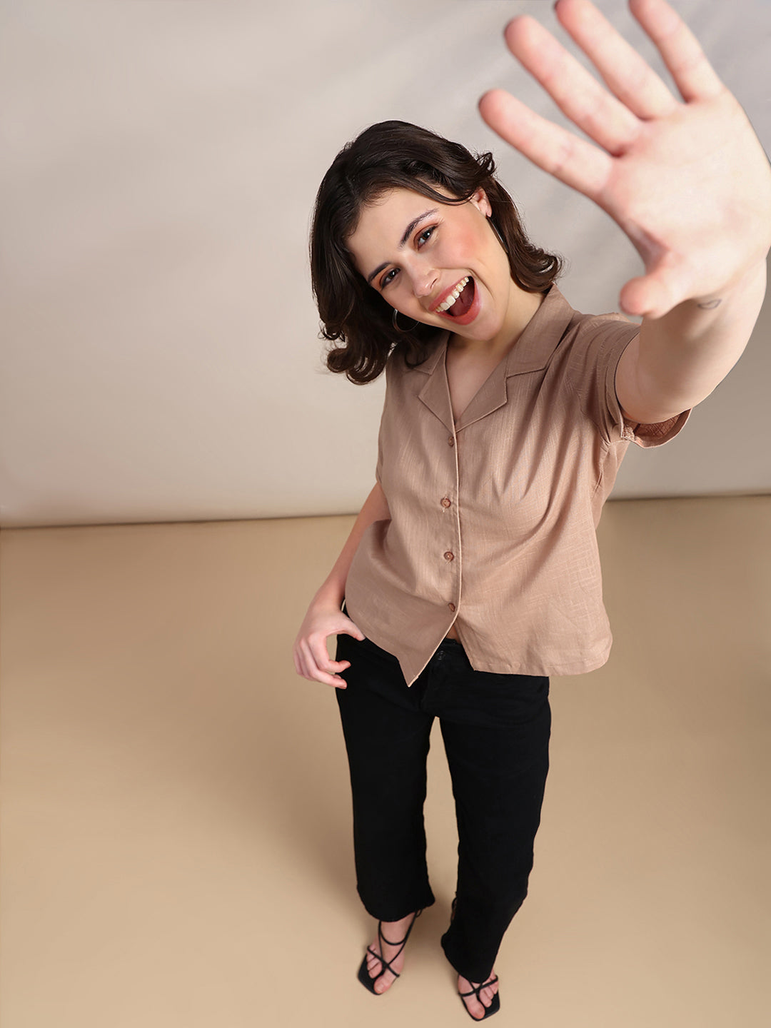 De Moza Women Casual Top Mocha Mousse