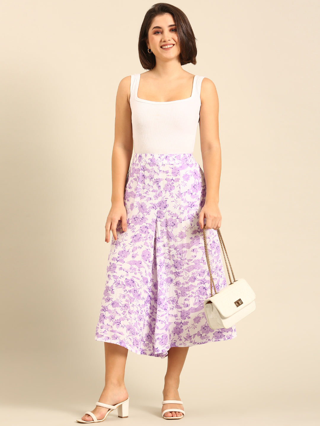 Printed Culottes-Lilac - De Moza
