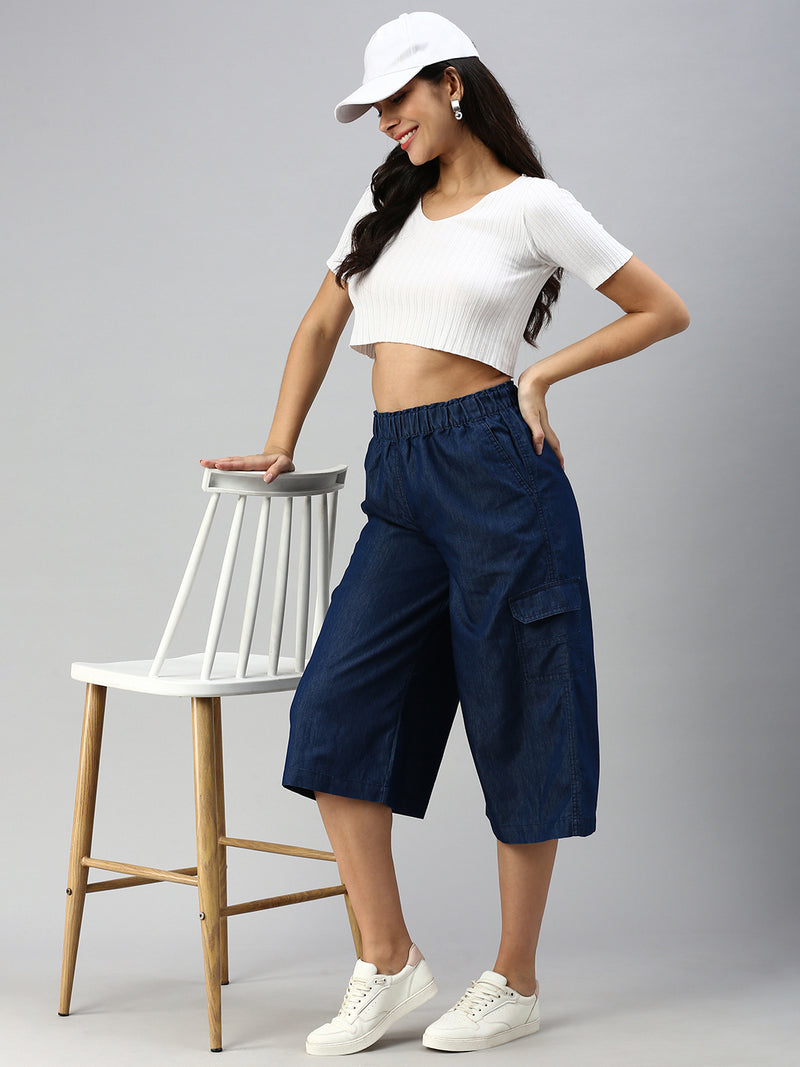 De Moza Women Culottes Dark Blue