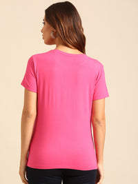 T-Shirt Regular Sleeve-Pink - De Moza