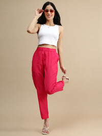 De Moza Women Festive Pants Fuchsia