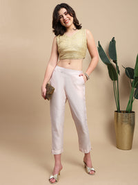 De Moza Women Casual Pants Rose Gold - De Moza