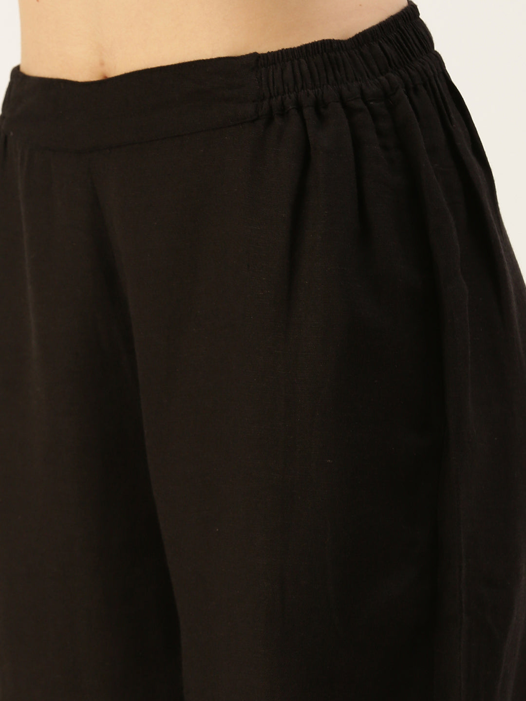 De Moza Women's Crop Palazzo Black