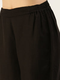 De Moza Women's Crop Palazzo Black