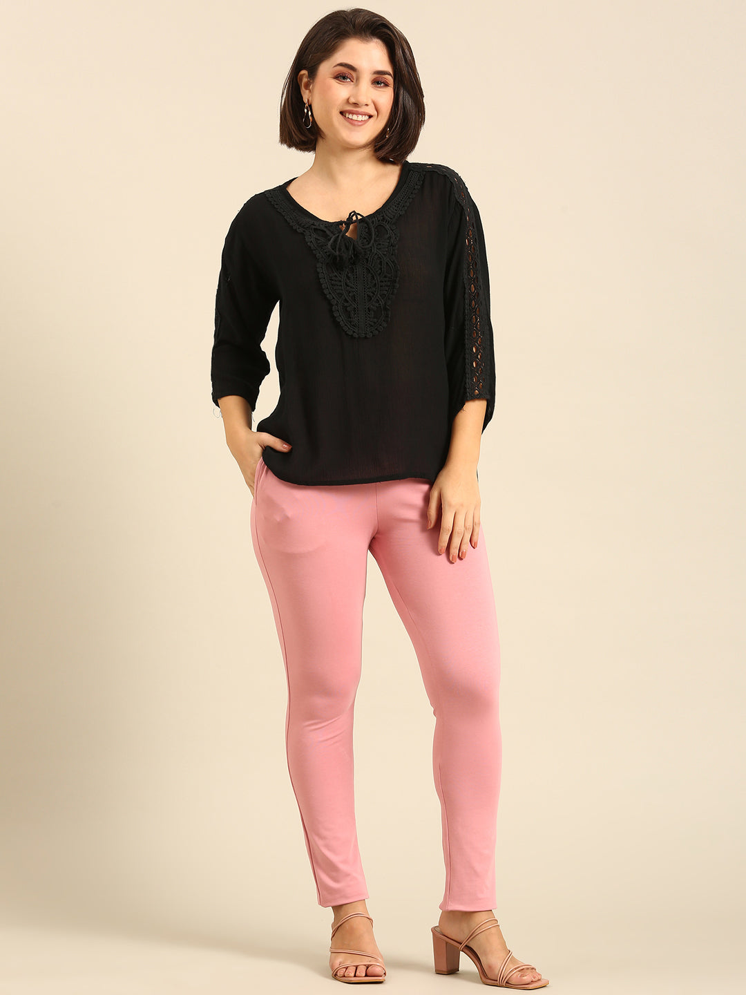 Women's Needle Pants Rose Pink - De Moza