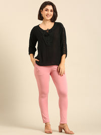 Women's Needle Pants Rose Pink - De Moza