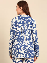 Tunic Top All Over Print-Blue - De Moza