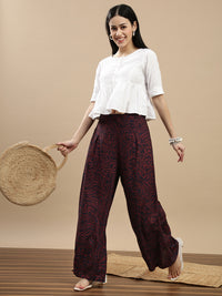 De Moza Women Casual Palazzo Maroon - De Moza