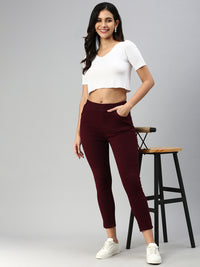 De Moza Women Jegging Wine