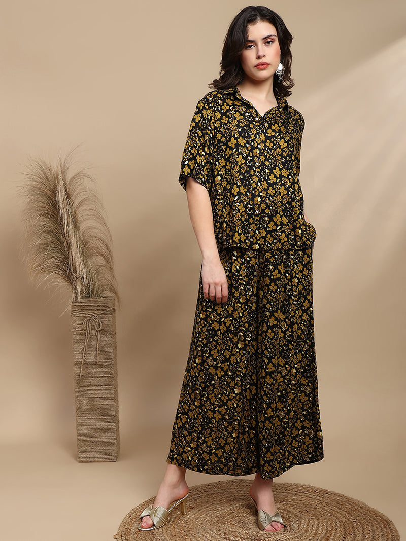 De Moza Women Gul Set (Top & Palazzo) - Black - De Moza