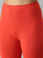 De Moza Ankle Length Leggings Cotton Rust Orange - De Moza