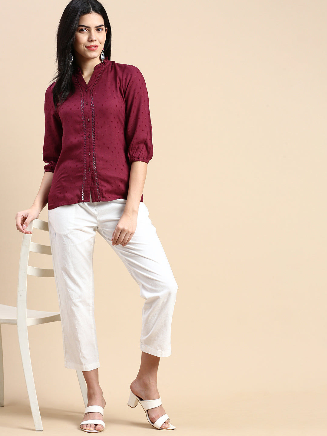 De Moza Women Casual Pant Natural