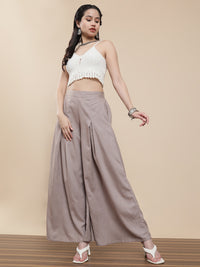 De Moza Women Casual Palazzo Taupe