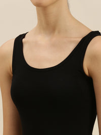 Ladies Razor Back Top Black - De Moza