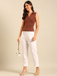Cigarette Pants-White - De Moza