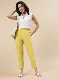 Casual Straight Pant-Light Mustard