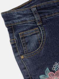 De Moza Girls Jeans Solid Denim Mid Blue - De Moza