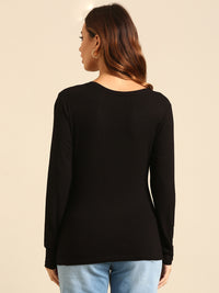 T-Shirt Long Sleeve-Black - De Moza