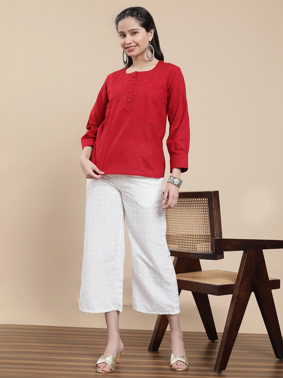 De Moza Women Casual Top Red