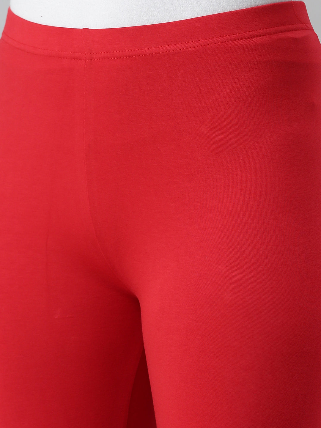 De Moza Ladies ADe Moza Ladies Ankle Length Leggings Solid Cotton Light Rednkle Length Leggings Solid Light Red