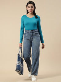 T-Shirt Long Sleeve-Teal - De Moza