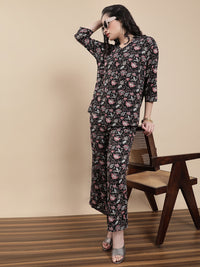 De Moza Women Co-ords with Pack of Top & Palazzo Black
