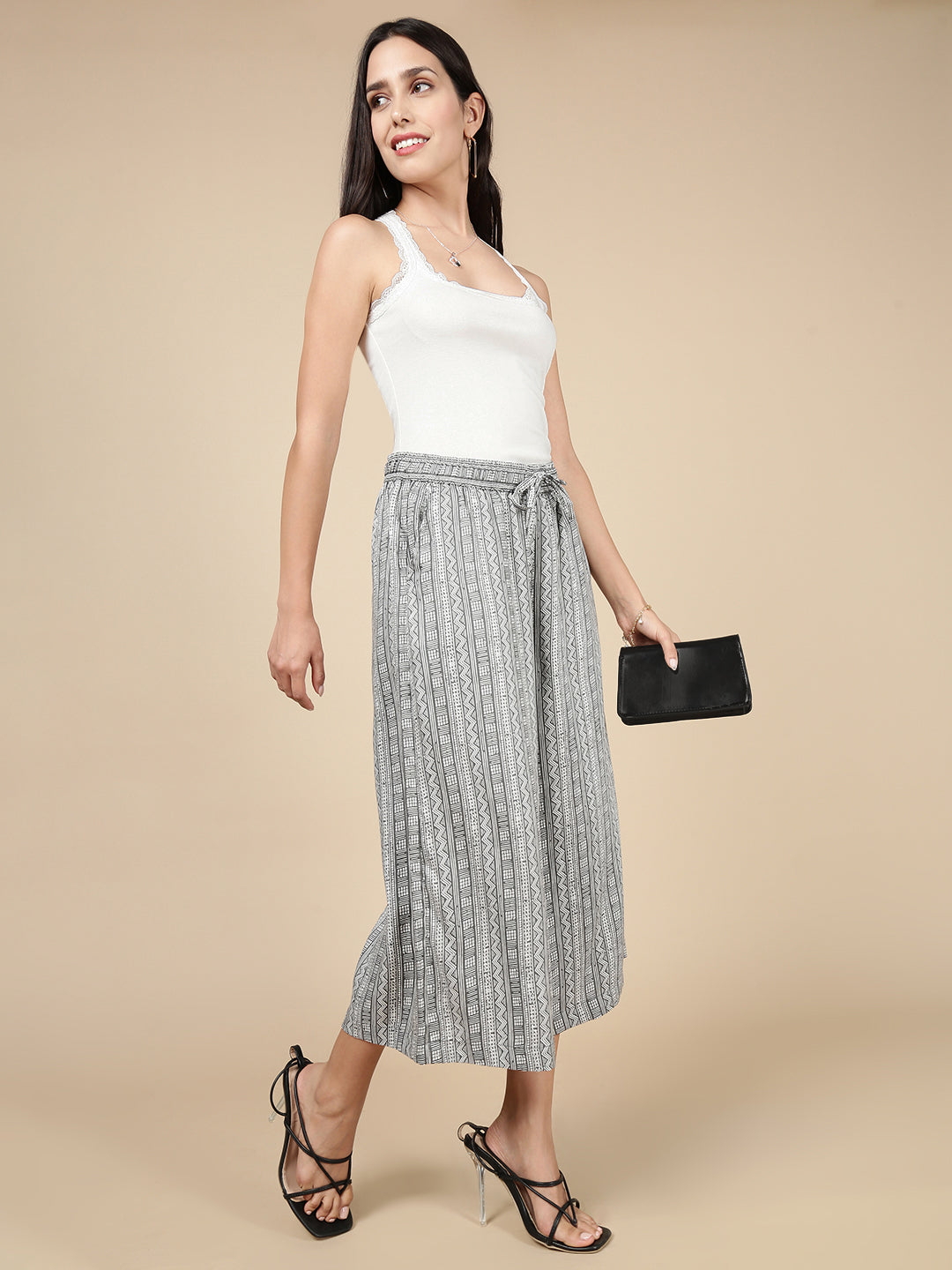 Printed Culottes-Black - De Moza