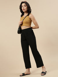 Casual Straight Pant-Black