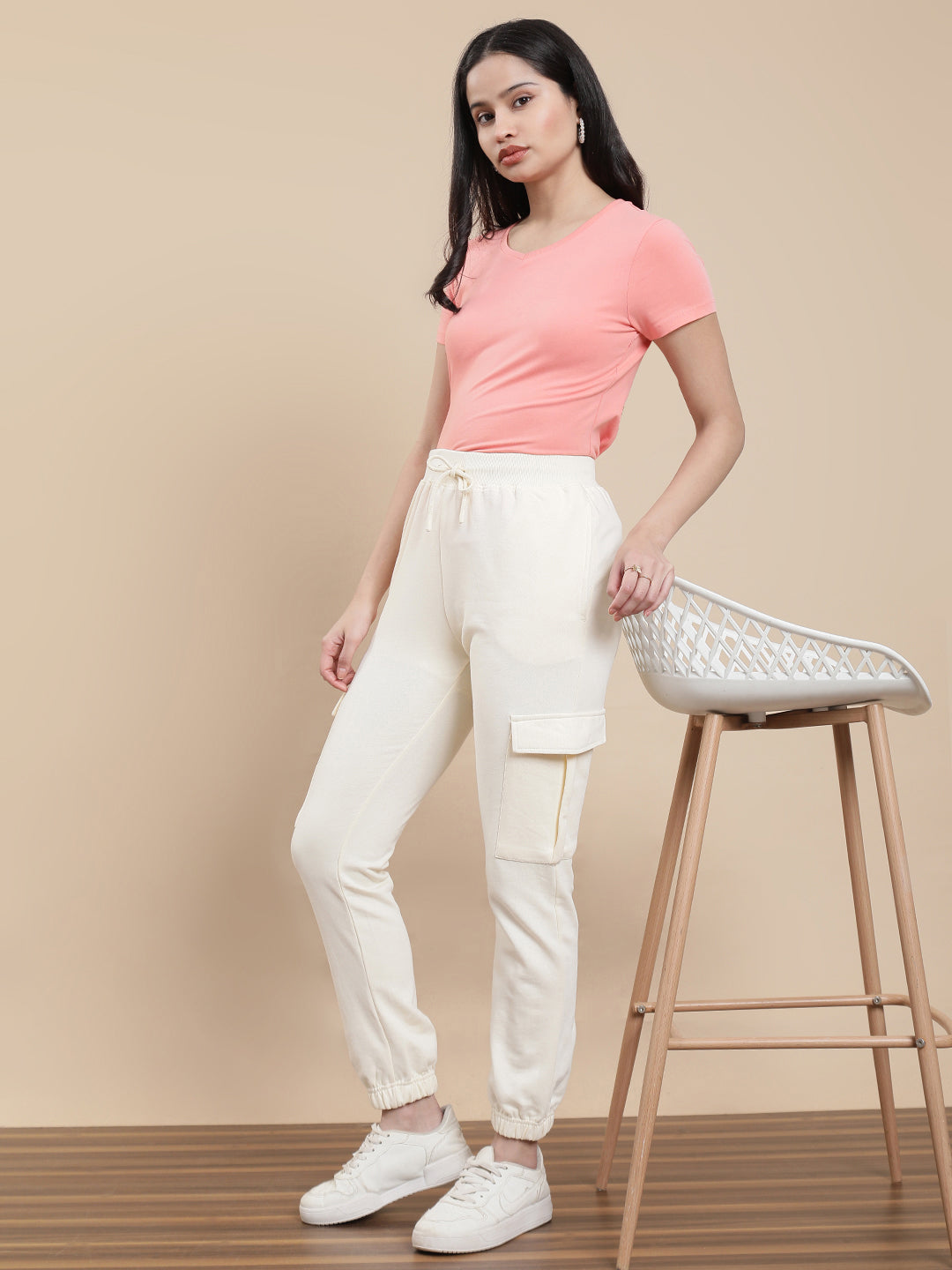 De Moza Women Casual Jogger Cream