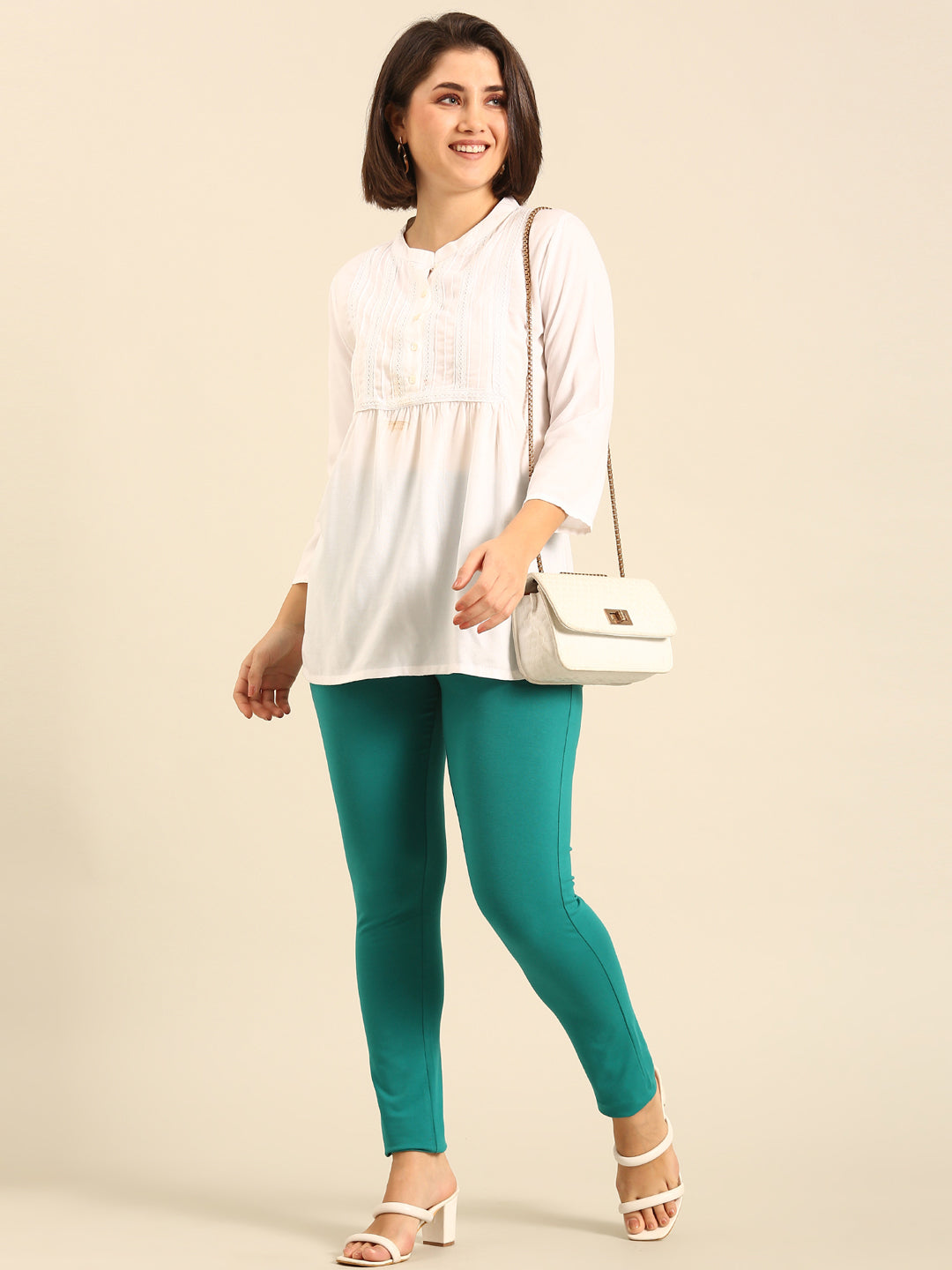 Women's Needle Pants Sea Green - De Moza