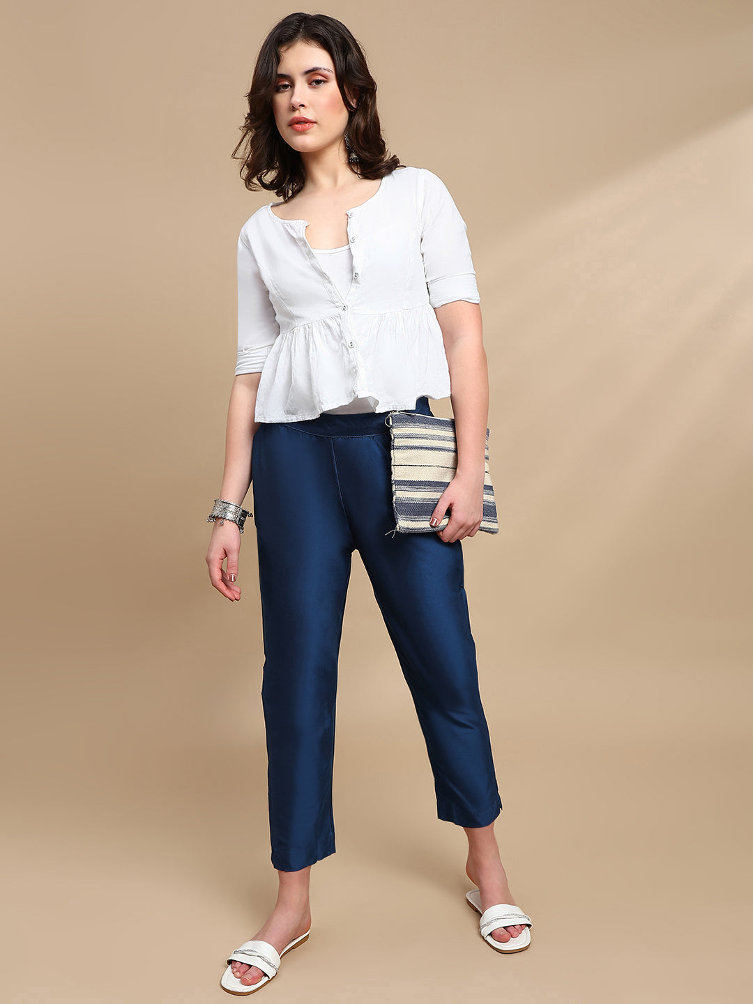 De Moza Women Casual Pants Royal Blue - De Moza