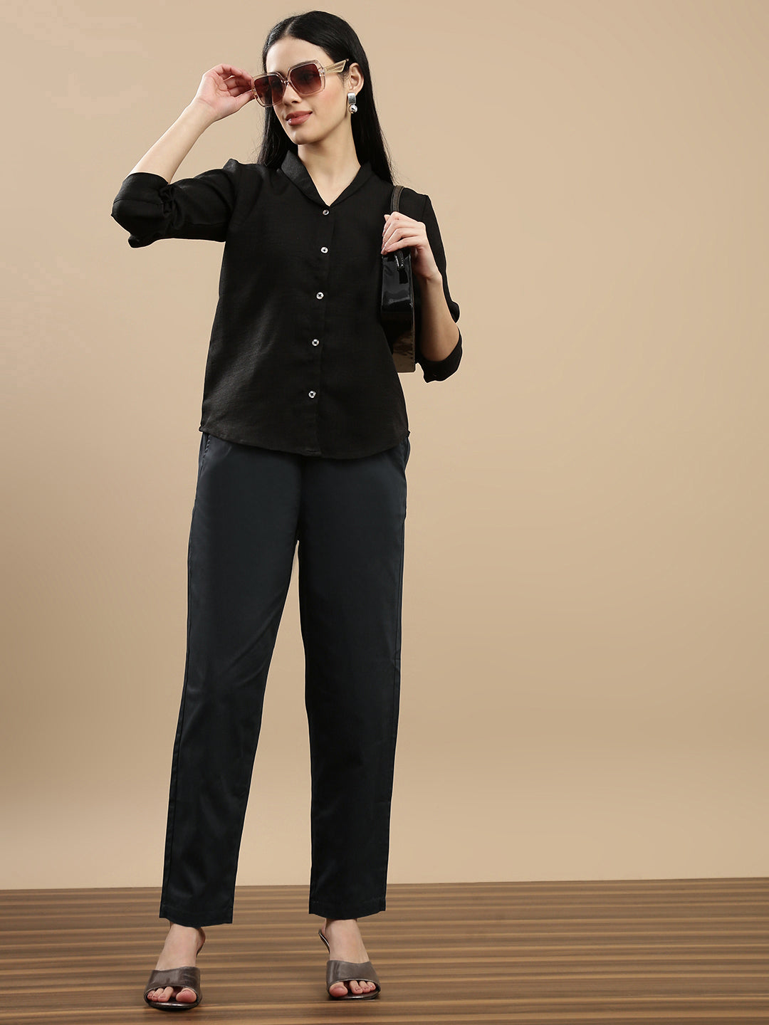 De Moza Women Casual Pants Steel Grey