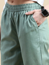 Cigarette Pants-Sage Green - De Moza