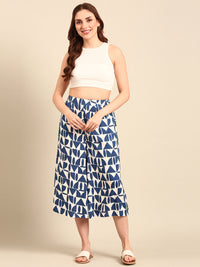 Culottes All Over Print-Blue - De Moza