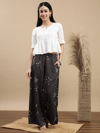 De Moza Women Casual Palazzo Dark Grey - De Moza