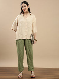 De Moza Women Festive Pants Deep Green - De Moza