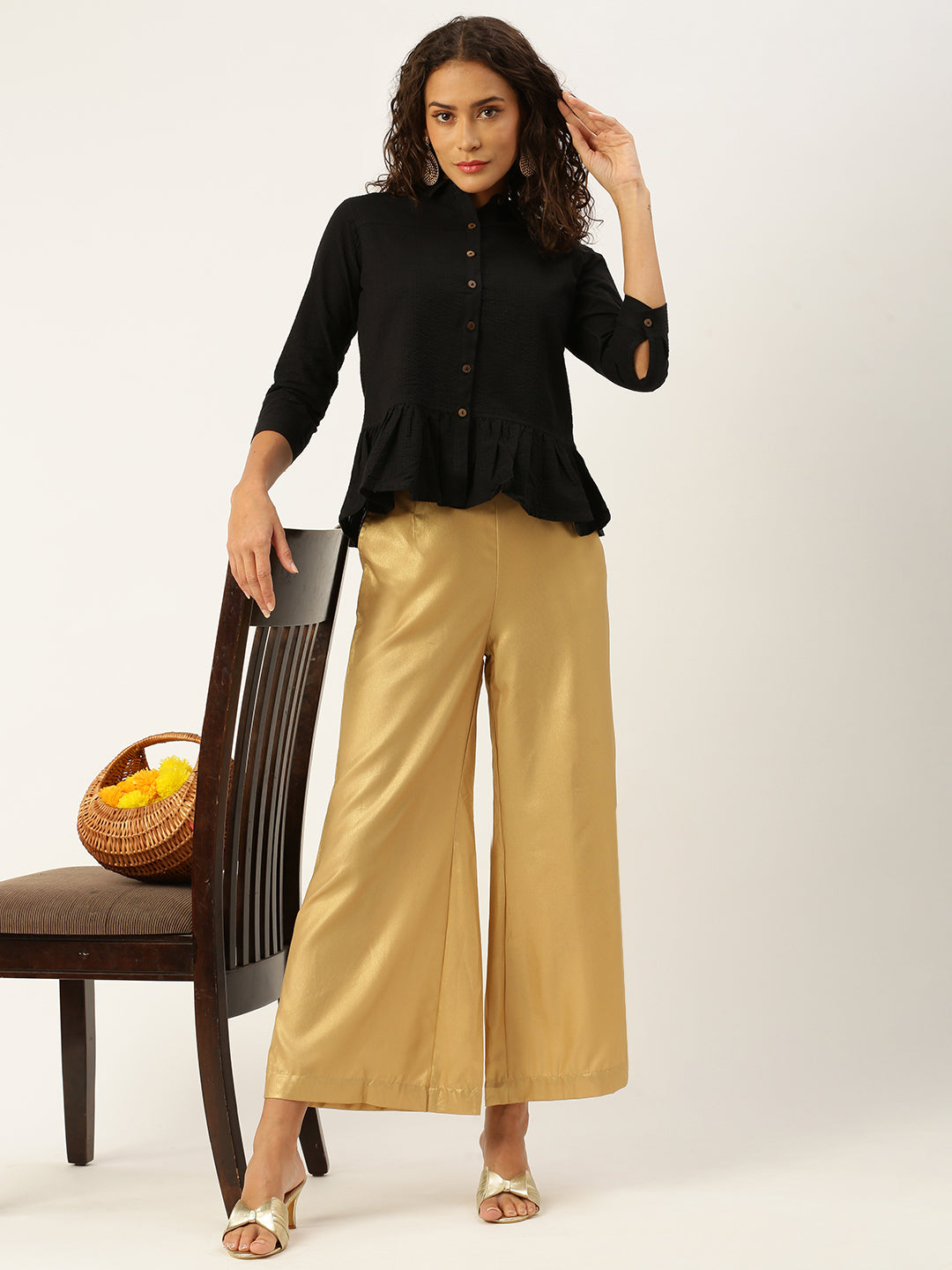 De Moza Ladies Palazzo Gold