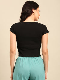Kimono Sleeve Top-Black - De Moza