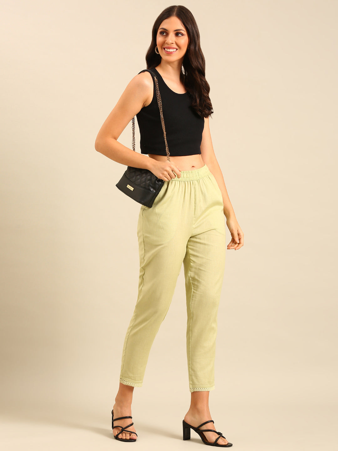 Cigarette Pants-Mint Green - De Moza