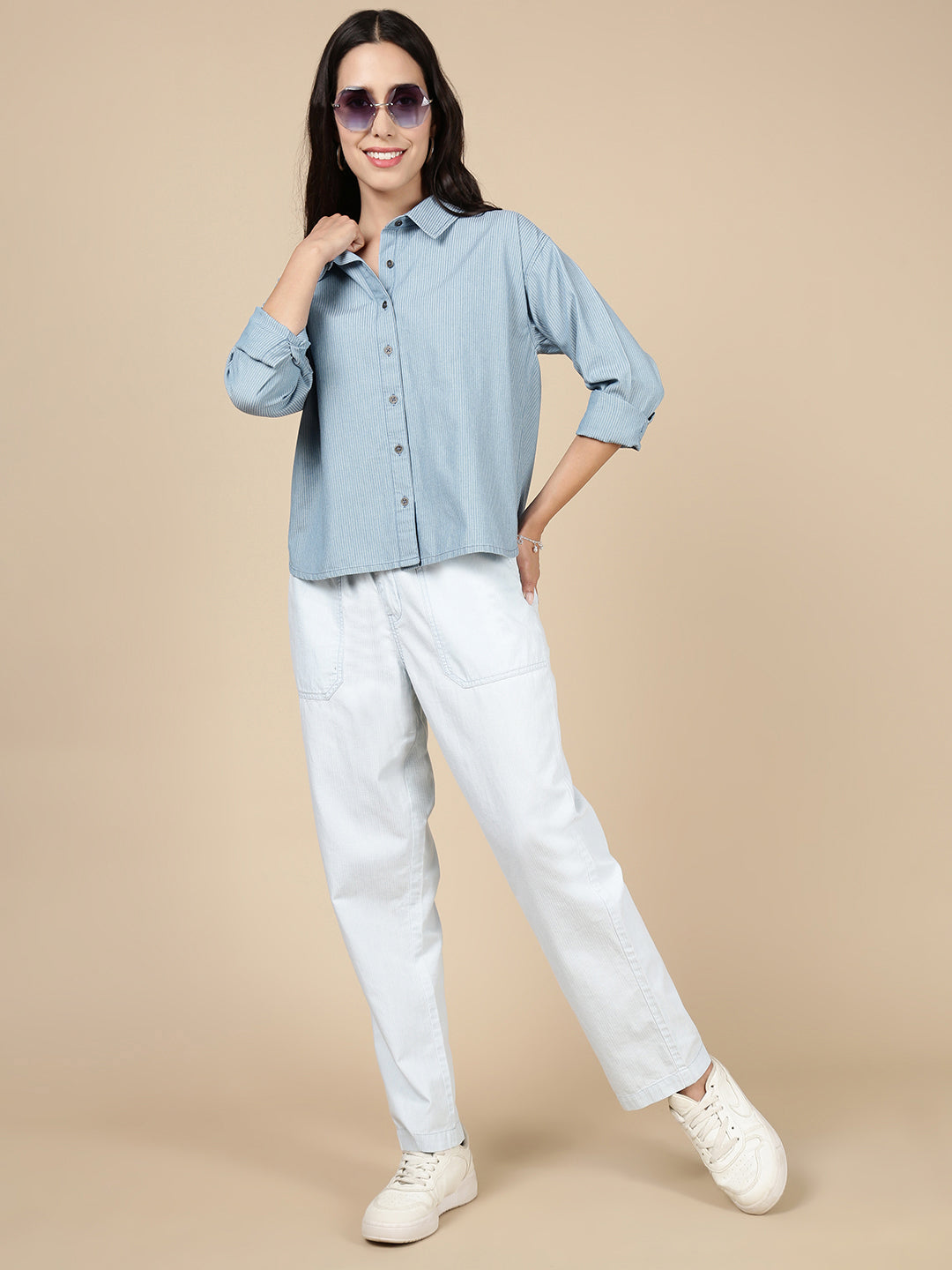Denim Shirt-Mid Blue